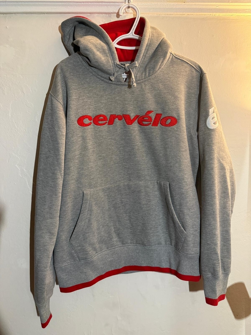 Cervélo x Castelli Cycling Hoodie Grey Red Pullover Men’s